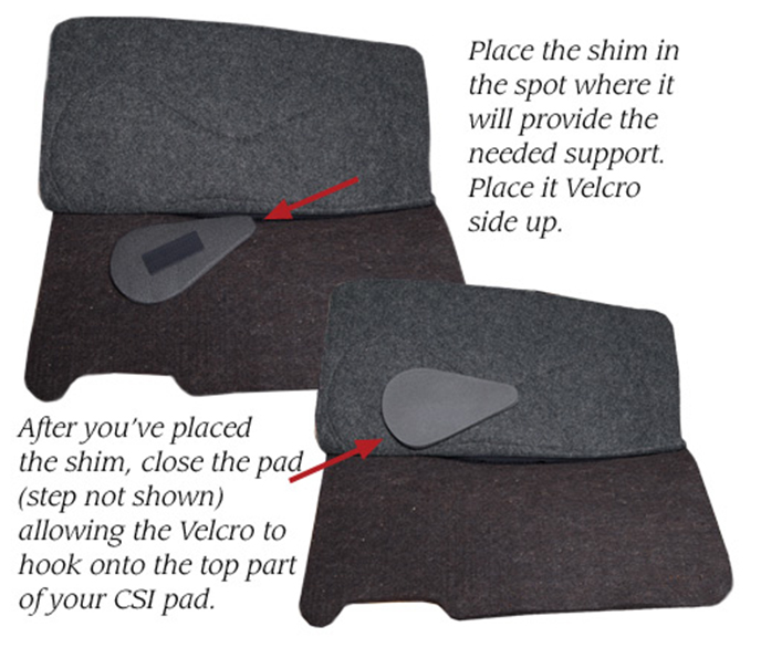 CSI Saddle Pads how to apply Shims